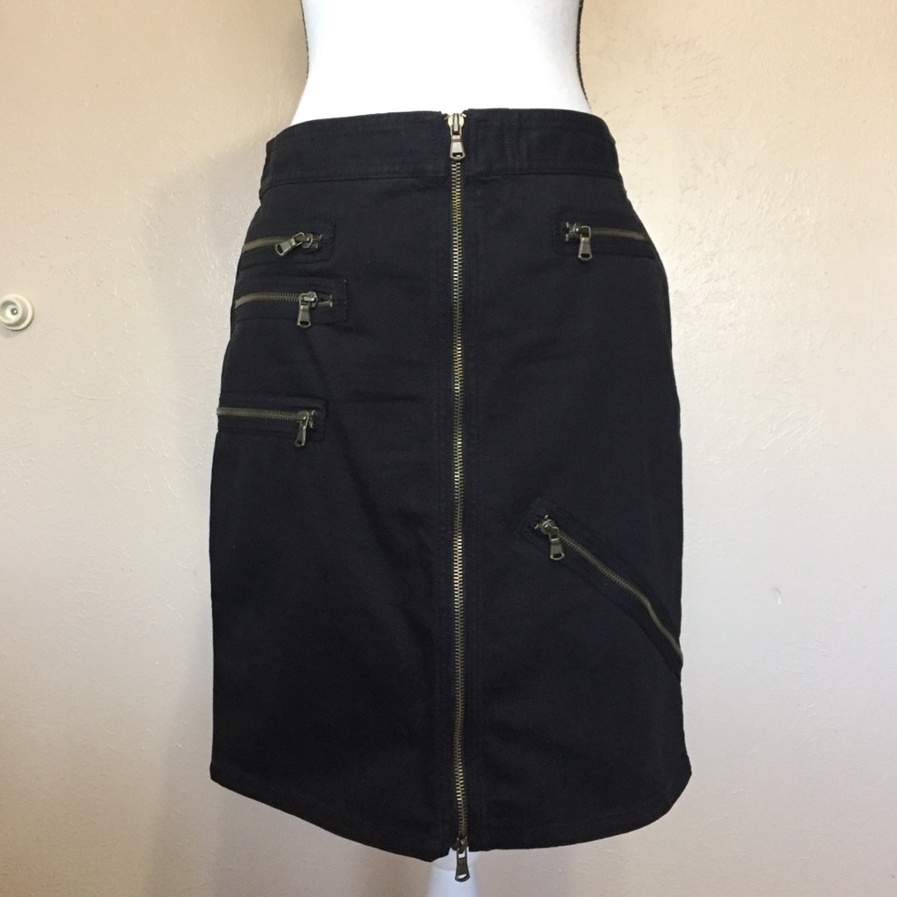 Marc by Marc Jacobs Black Zipper Detail Pencil Skirt